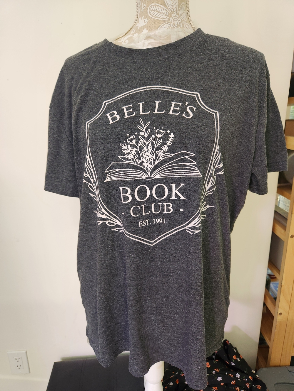 Belle's Book Club Short Sleeve Graphic Tee - Charcoal